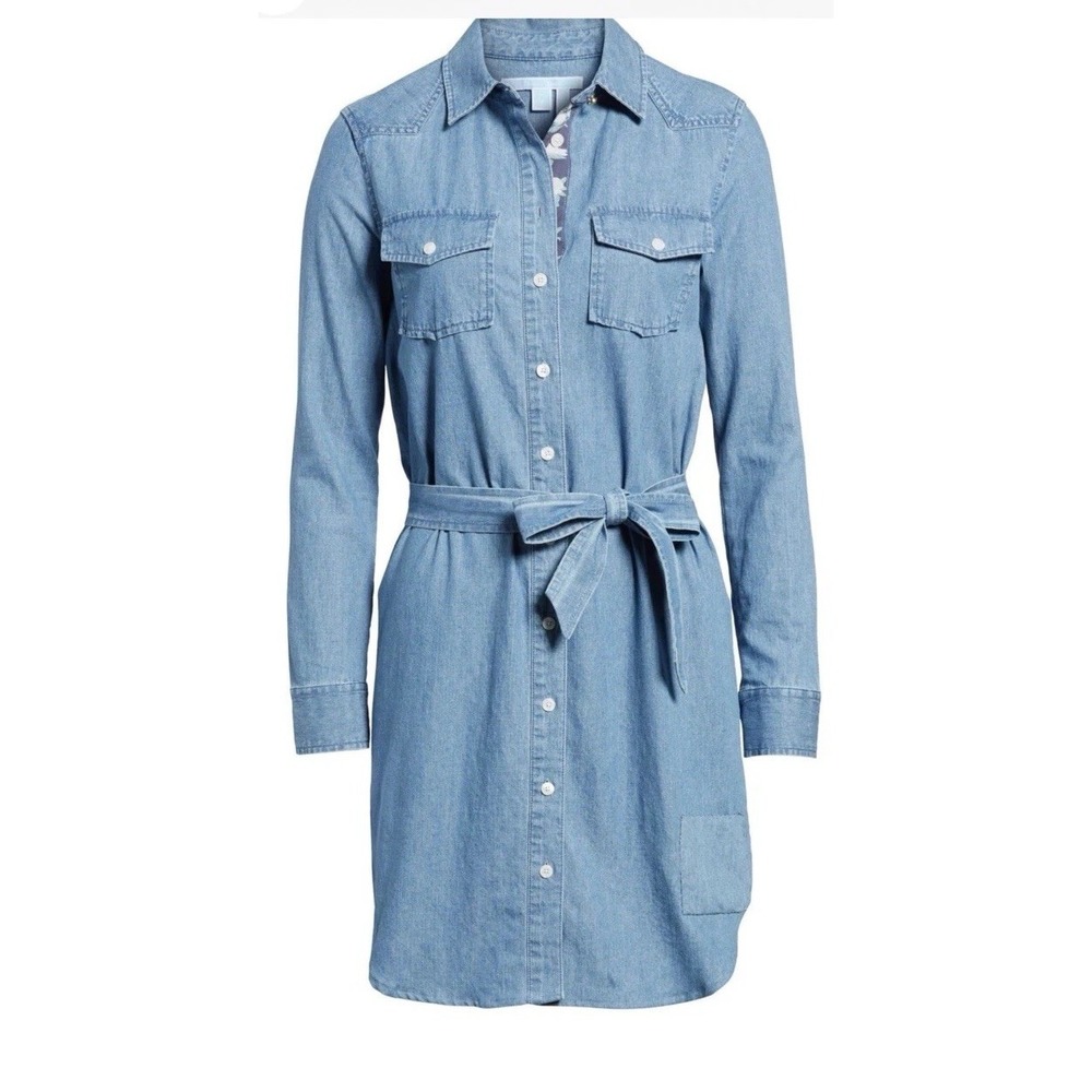 Draper James‎ Belted Chambray Shirtdress Size 4